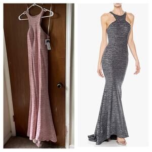 Xscape pink halter gown formal
